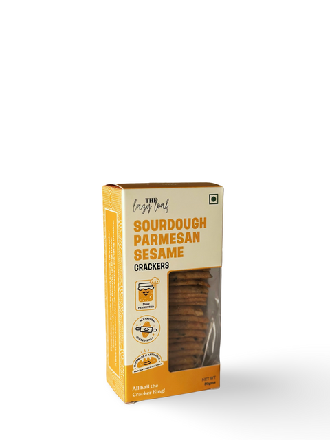 Sourdough Parmesan Sesame Crackers